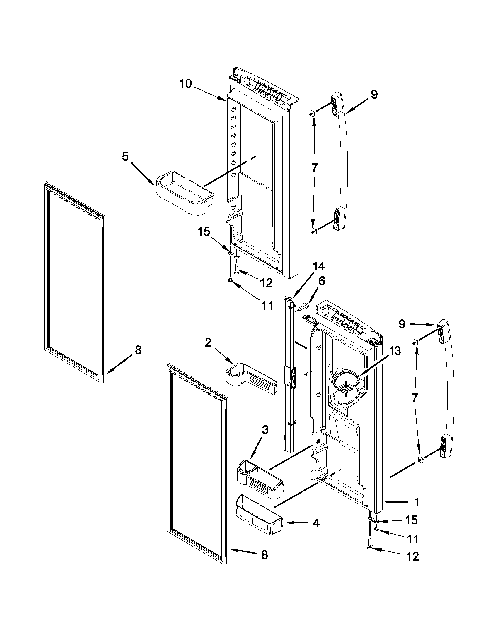 Refrigerator door parts
