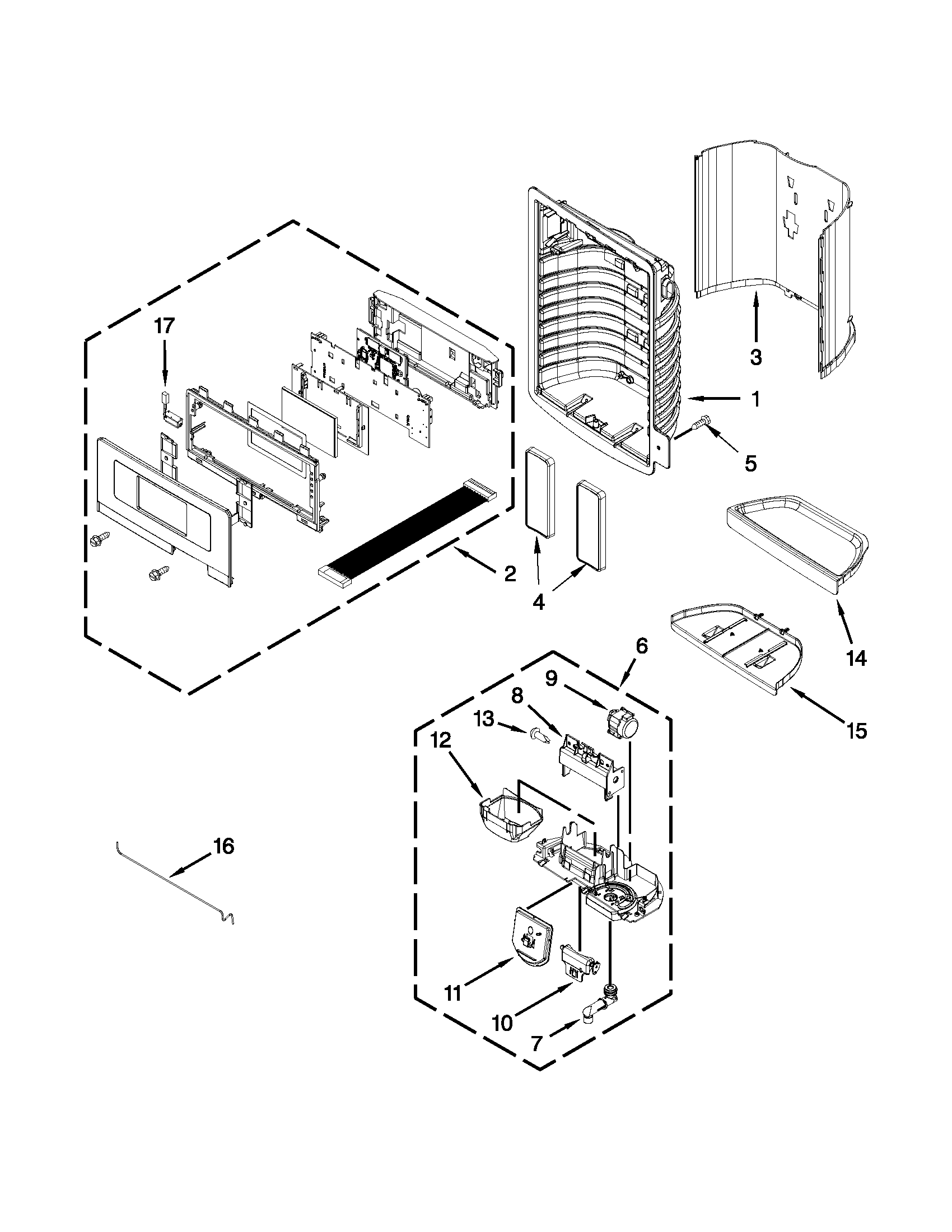 Dispenser front parts