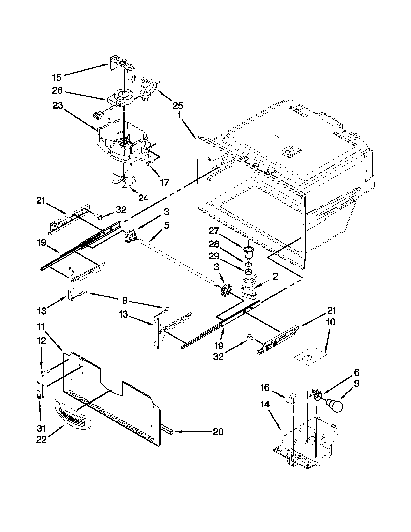 Freezer liner parts