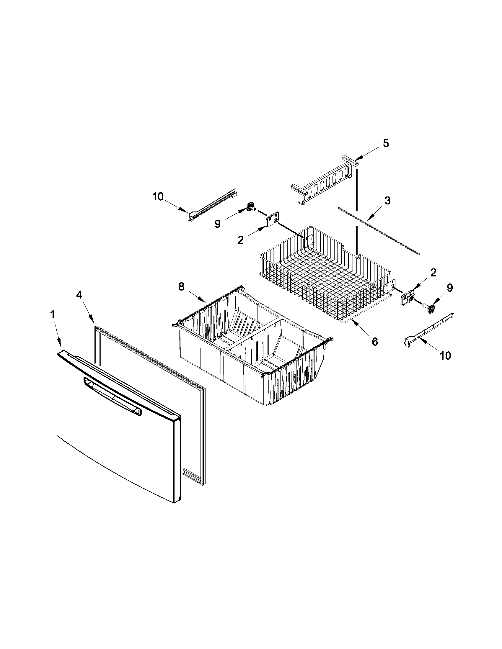 Freezer door parts