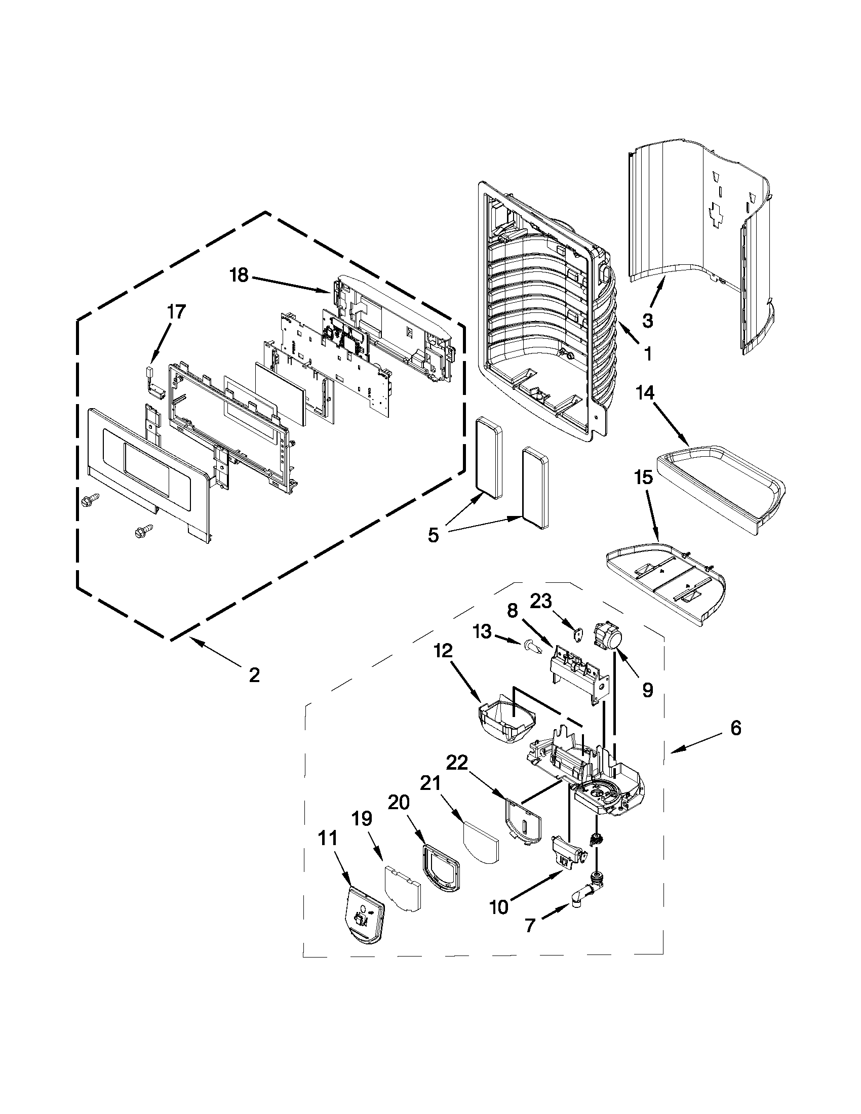 Dispenser front parts