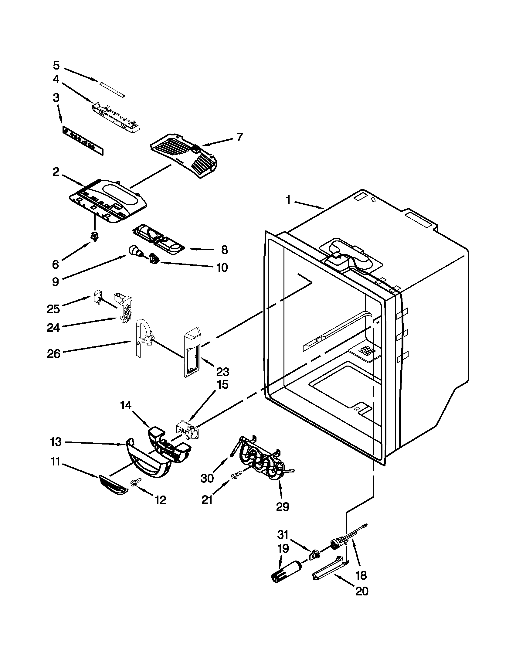 Refrigerator liner parts