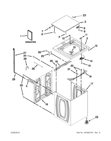 Top and cabinet parts