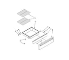 Whirlpool RY160LXTB02 drawer & rack parts diagram