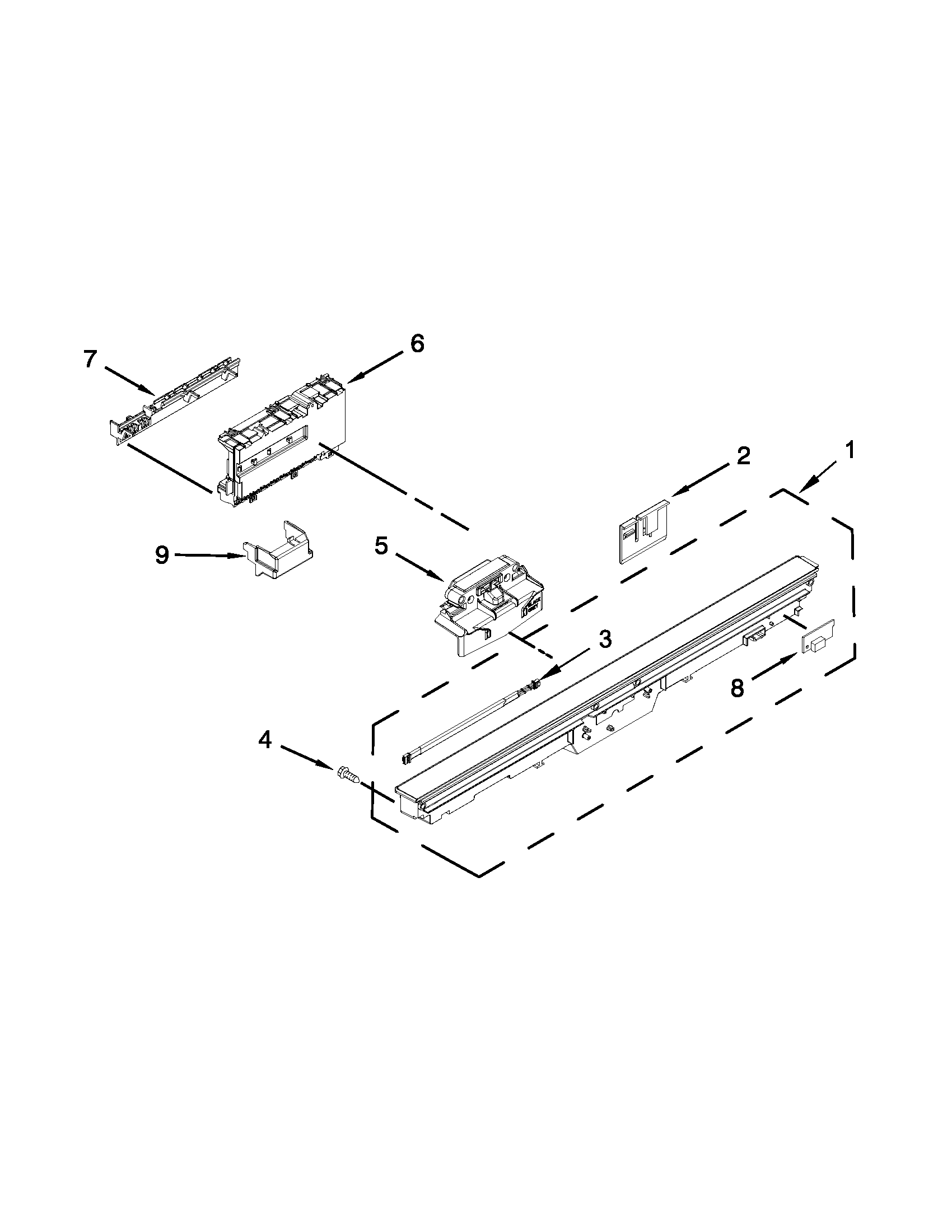 Control panel and latch parts