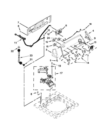 Controls and water inlet parts