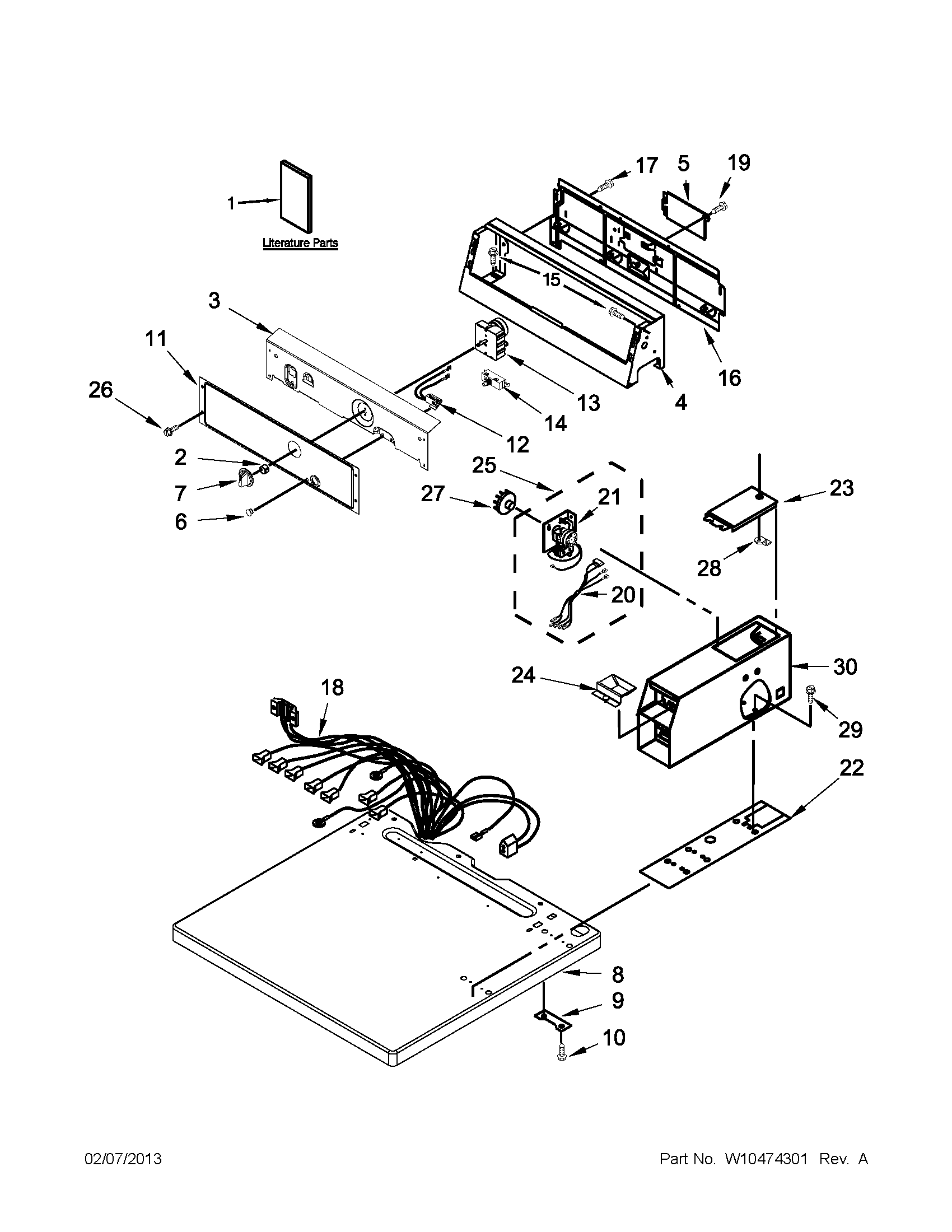 Top and console parts