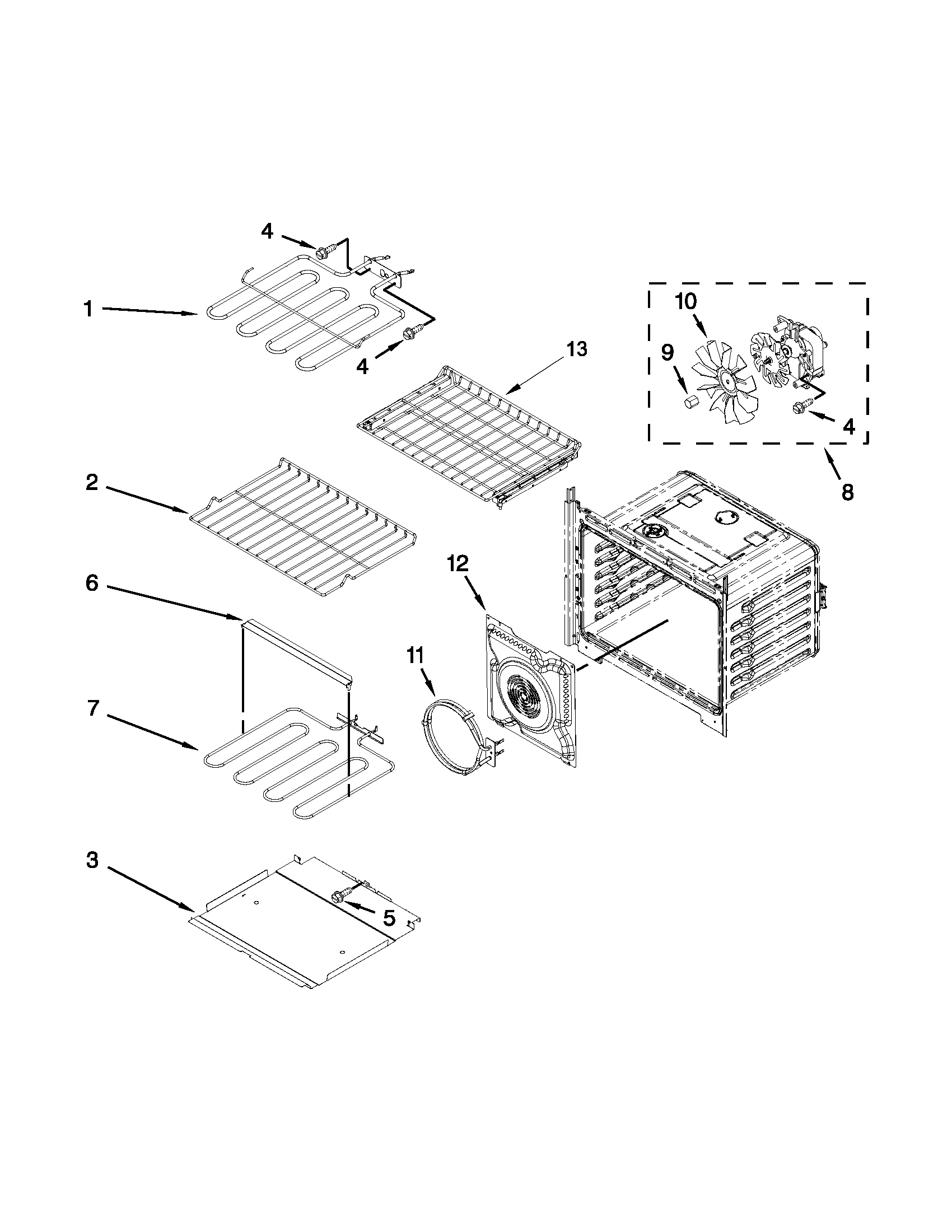 Internal oven parts