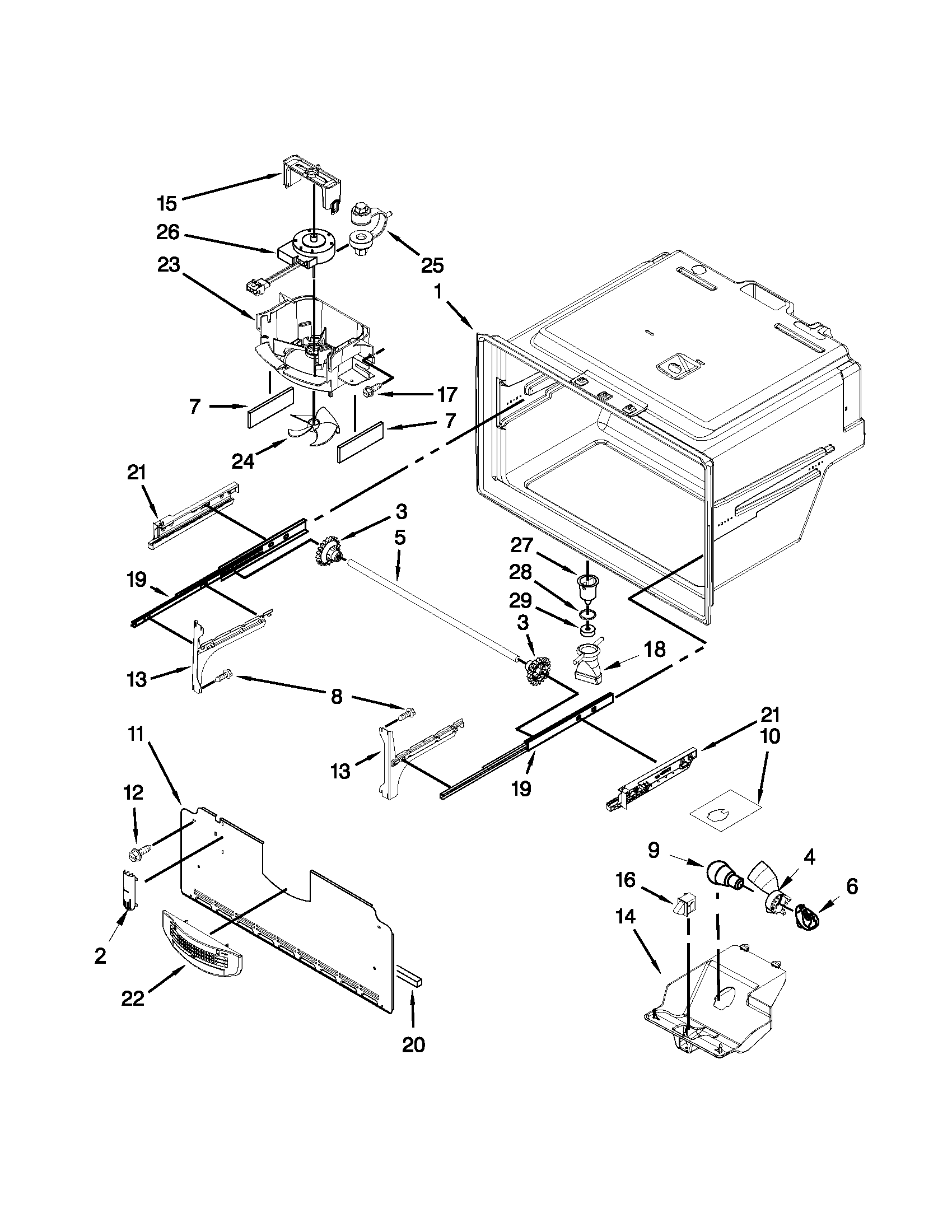 Freezer liner parts