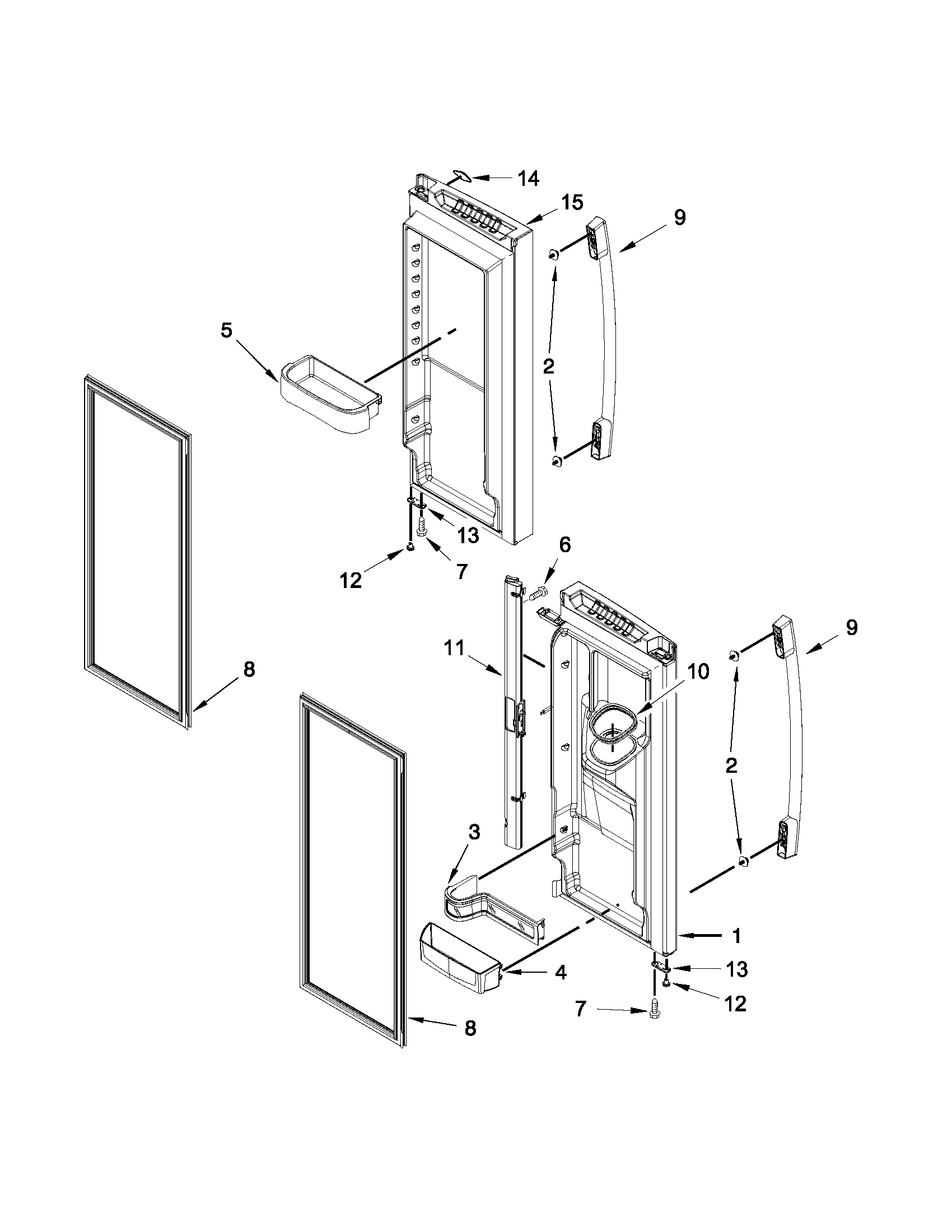 Refrigerator door parts
