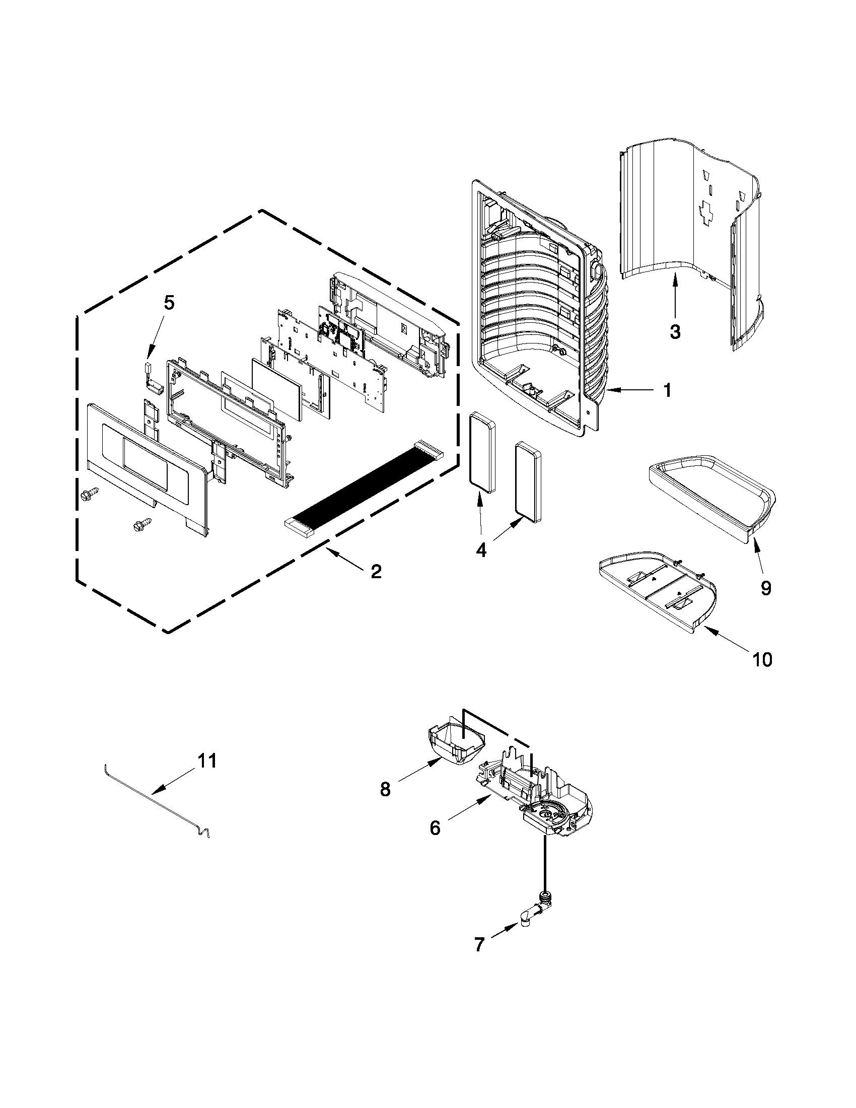 Dispenser front parts