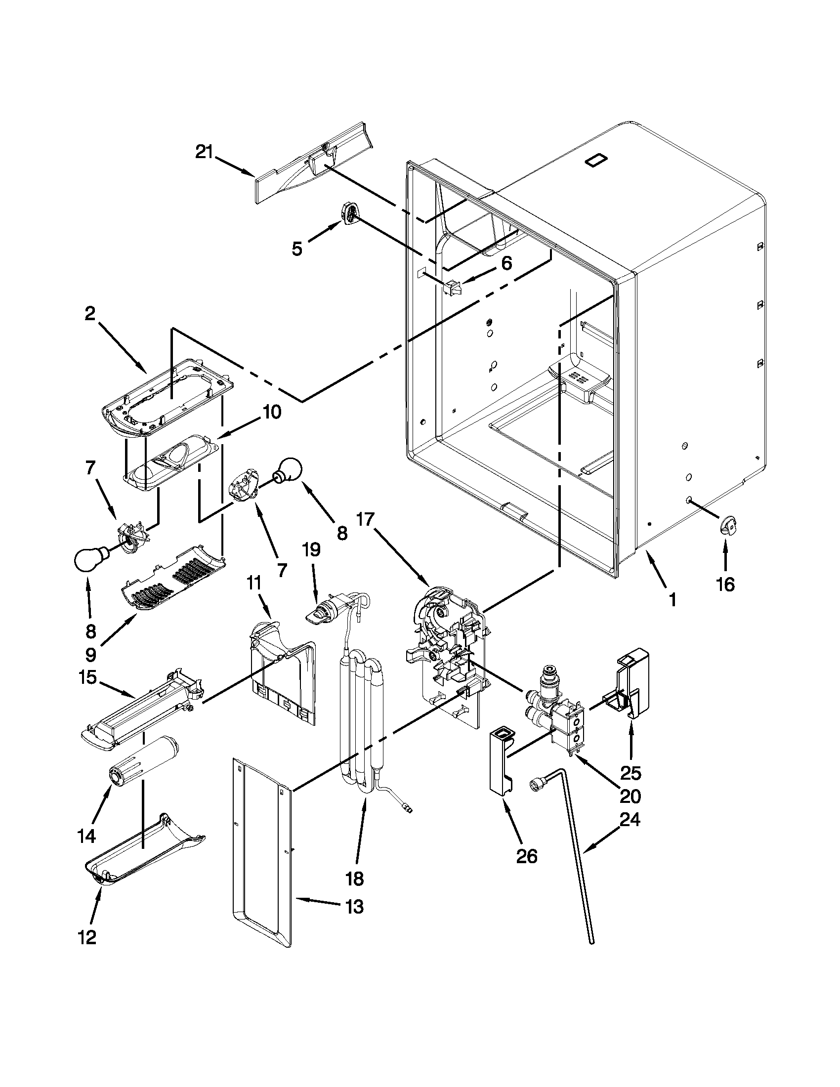 Refrigerator liner parts