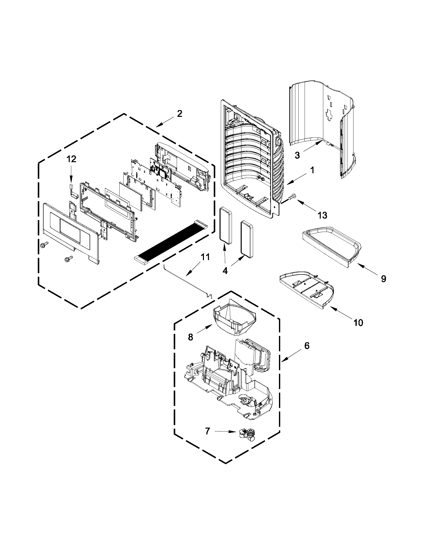 Dispenser front parts
