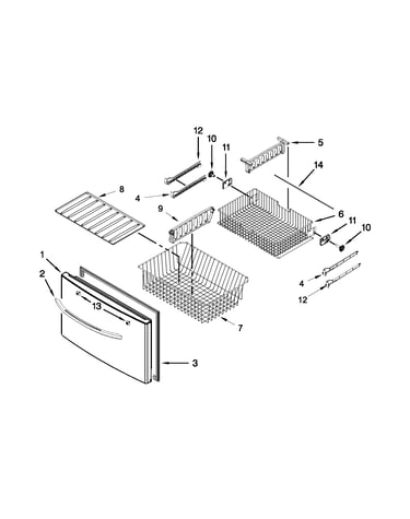 Freezer door parts