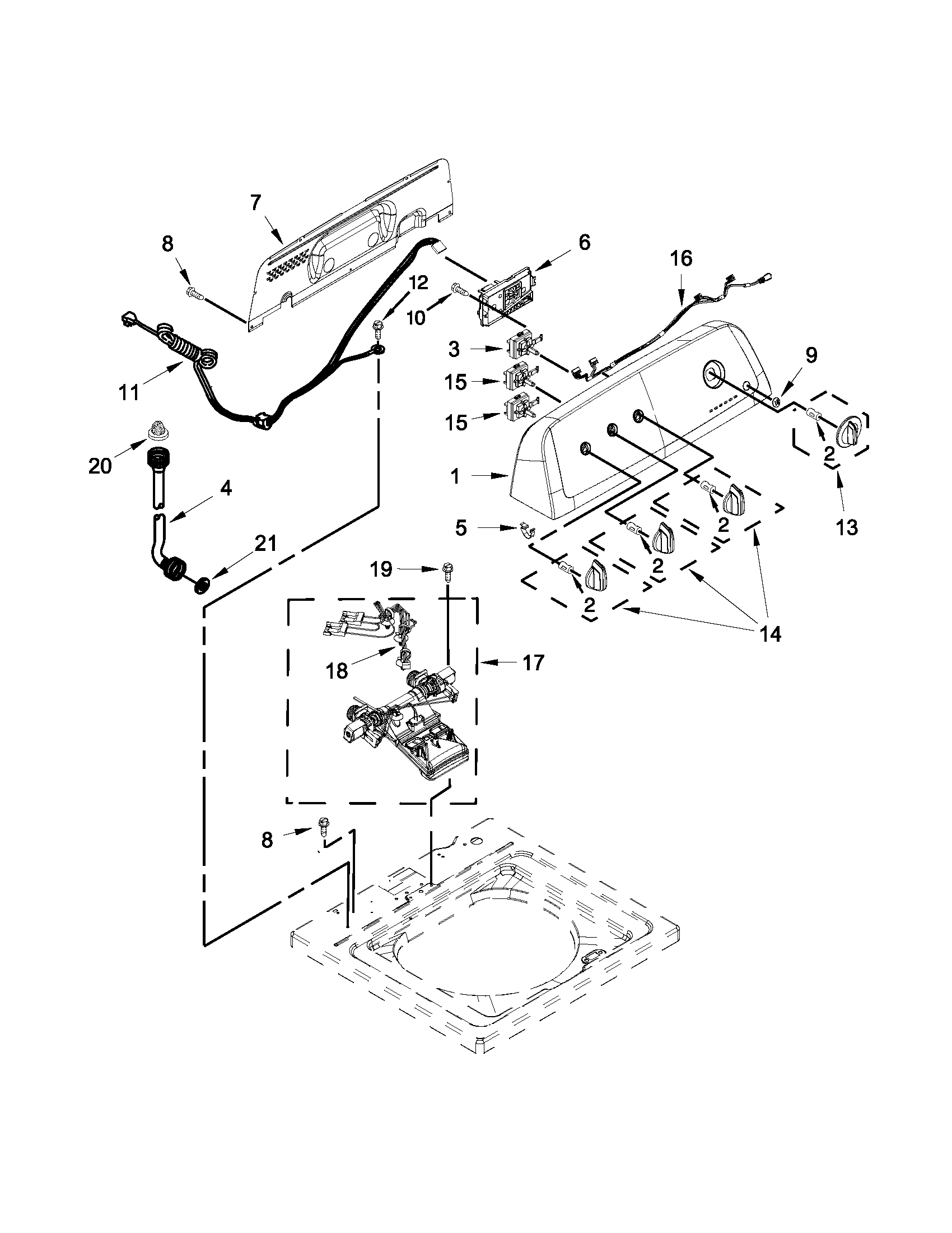 CONTROLS AND WATER INLET PARTS