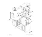Whirlpool 7MWTW1704BM0 top and cabinet parts diagram