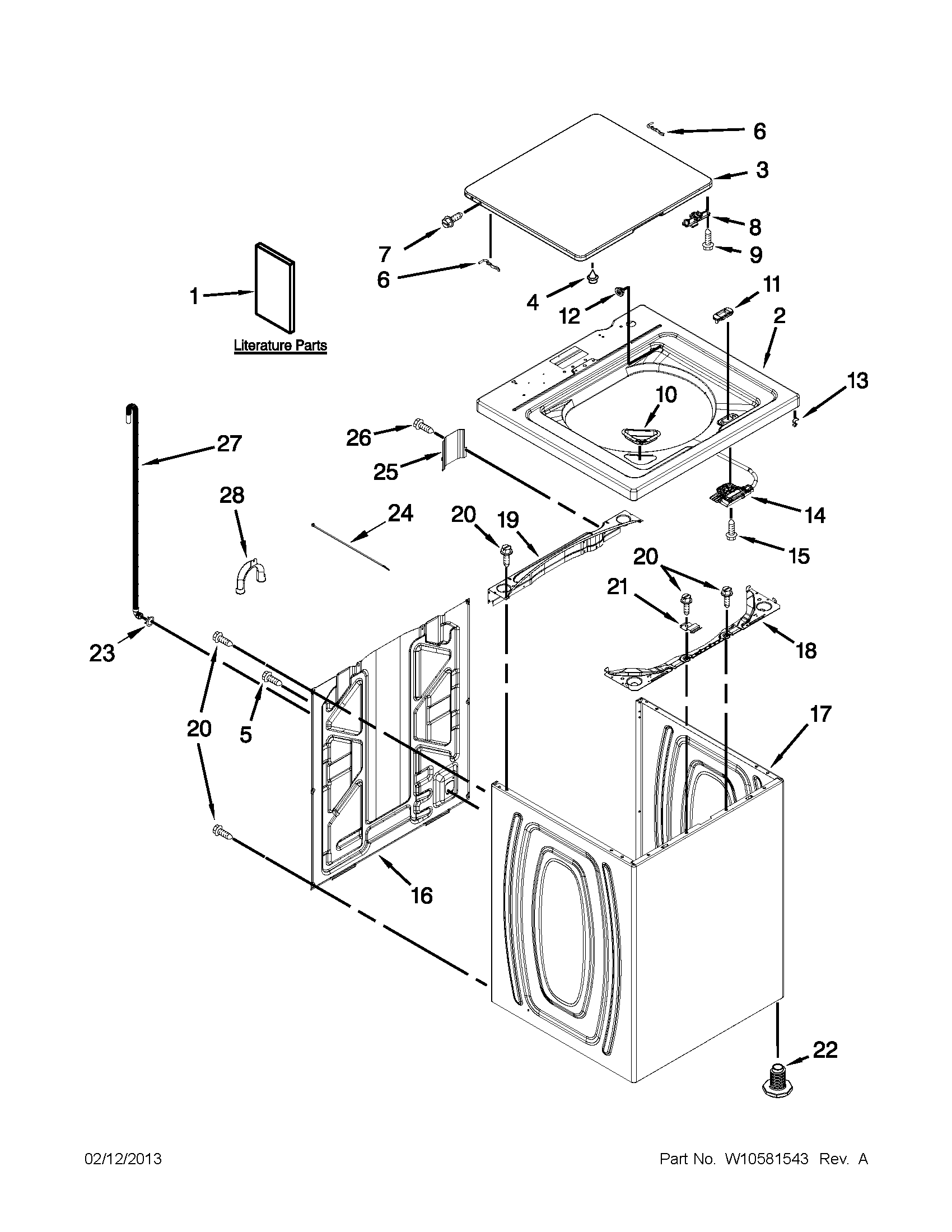 Top and cabinet parts