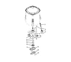 Whirlpool 7MWTW1801BQ0 gearcase, motor and pump parts diagram