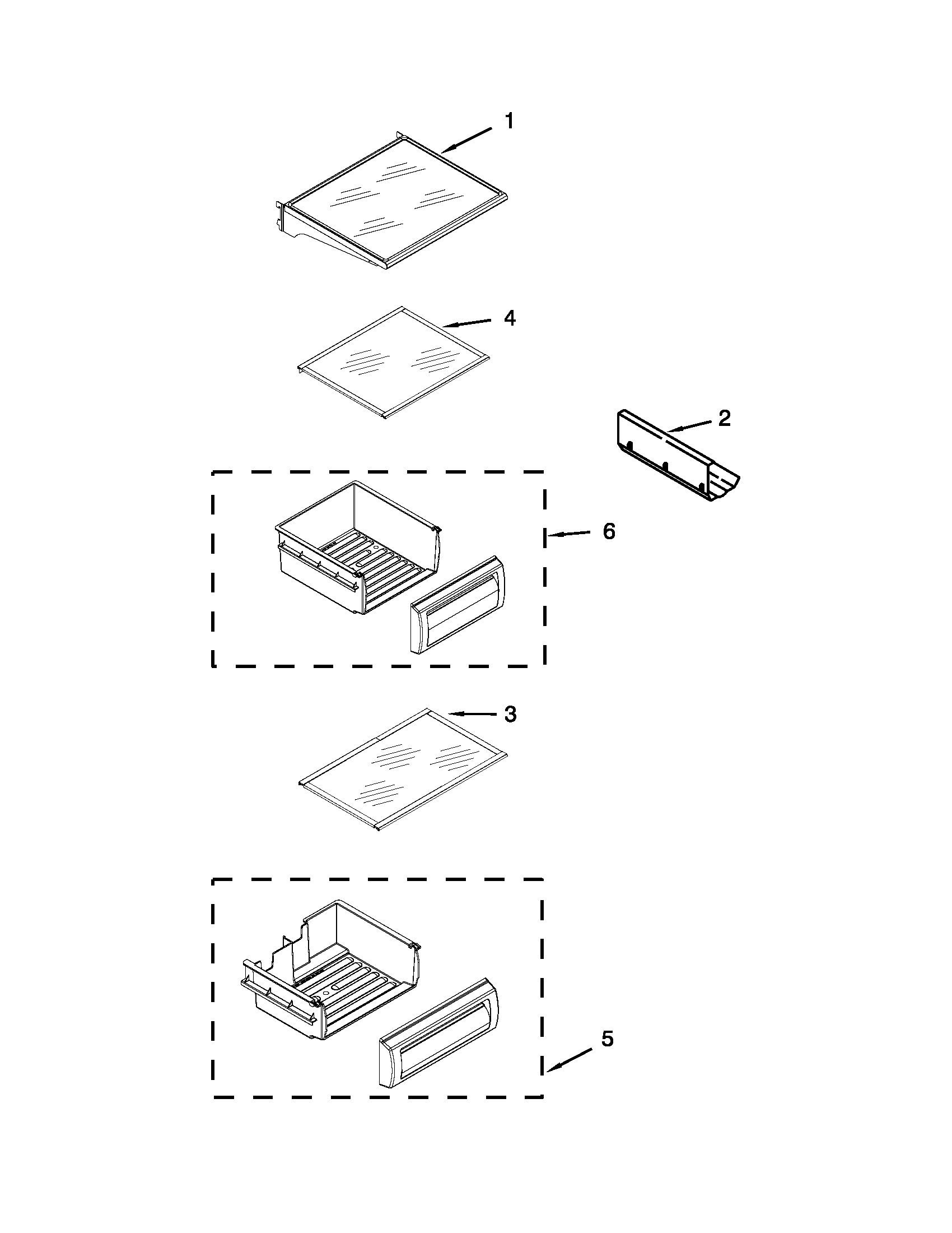 Refrigerator shelf parts