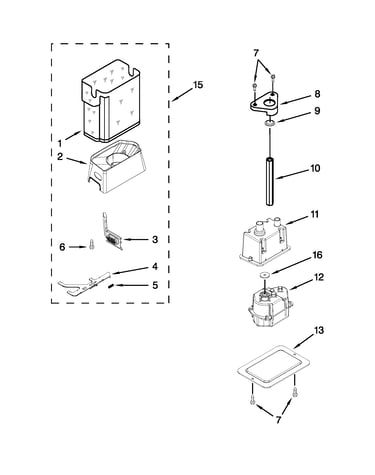 Motor & ice container parts