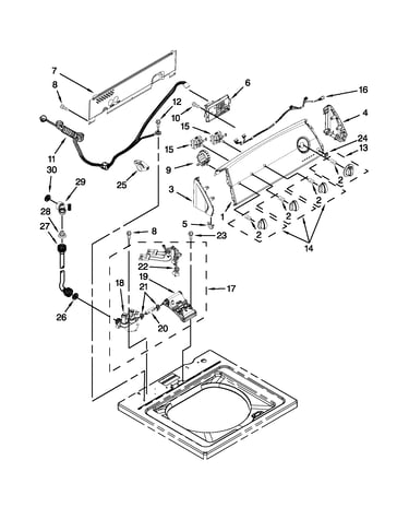 Controls and water inlet parts