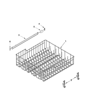 Upper rack and track parts