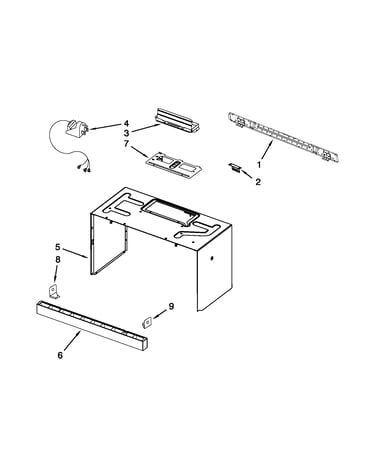 Cabinet and installation parts
