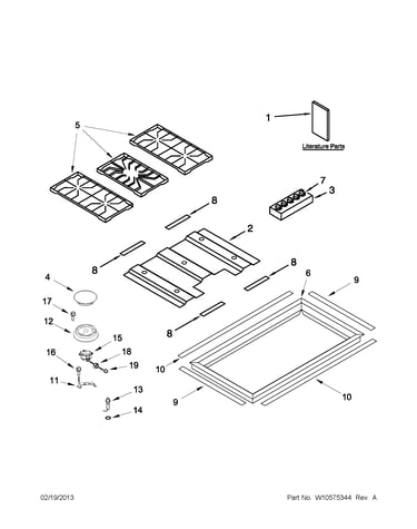 Cooktop, burner and grate parts