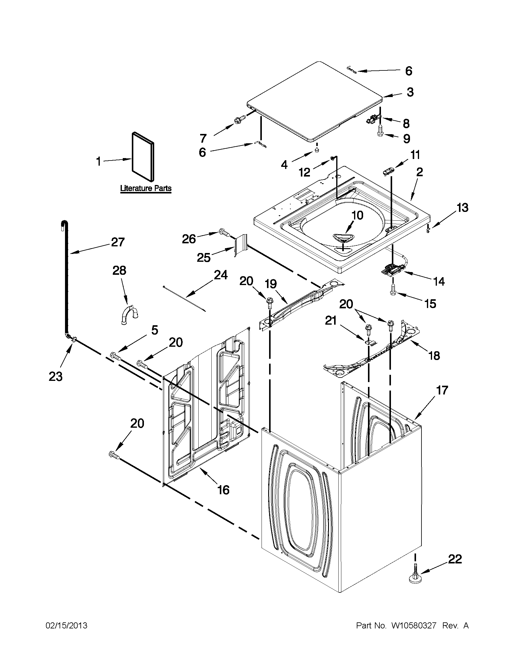Top and cabinet parts