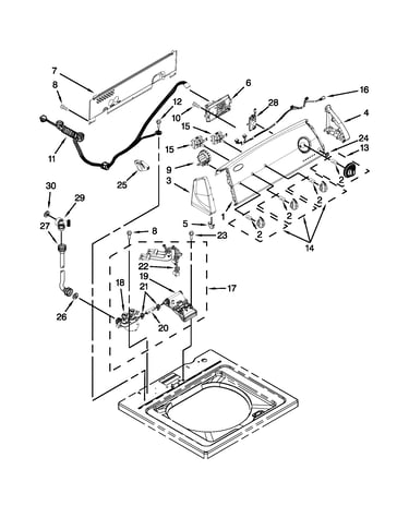Controls and water inlet parts