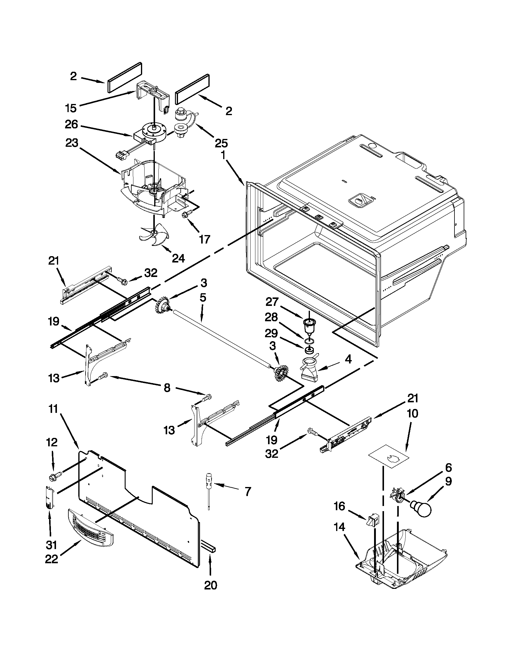 Freezer liner parts