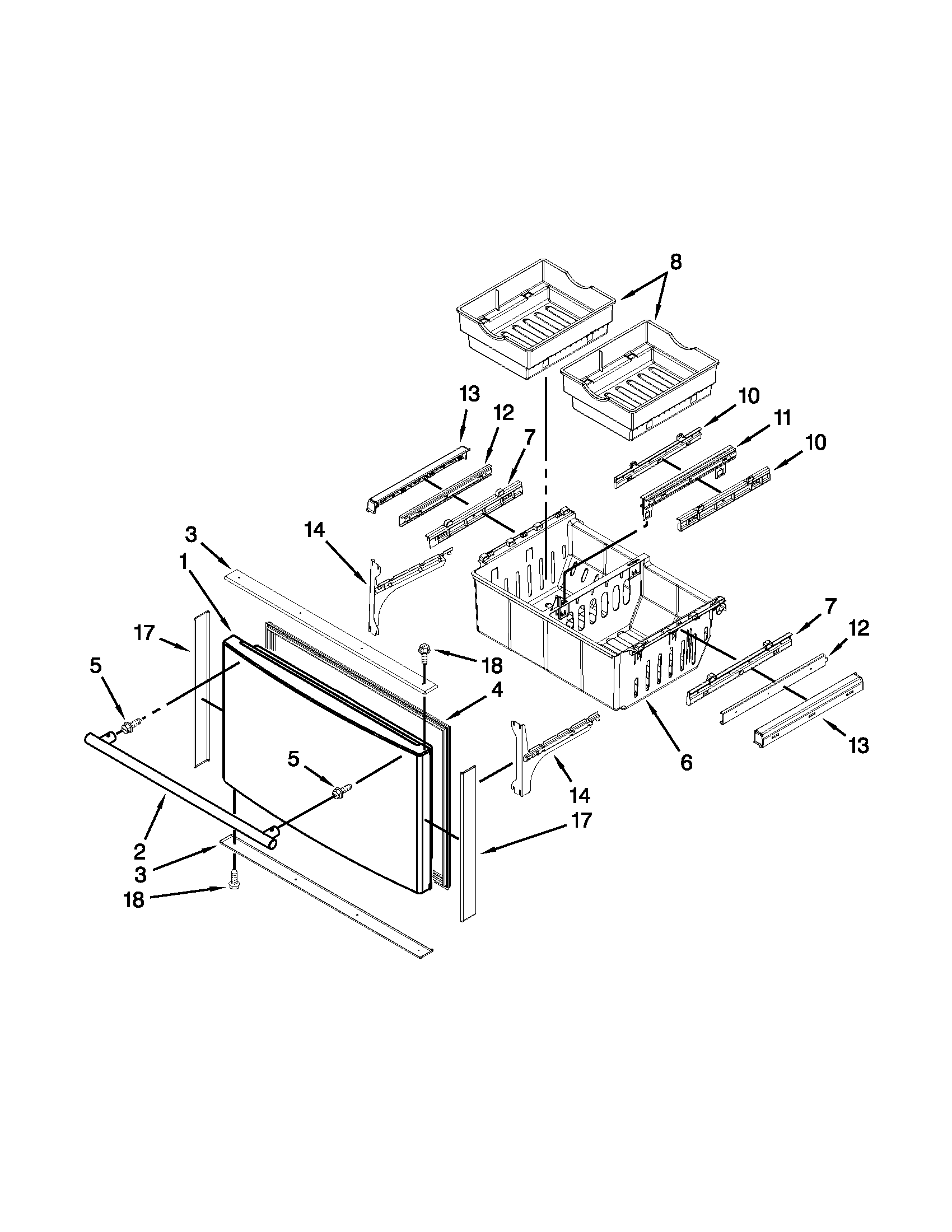 Freezer door parts