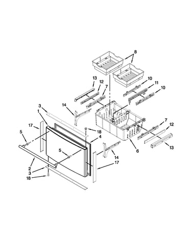 Freezer door parts
