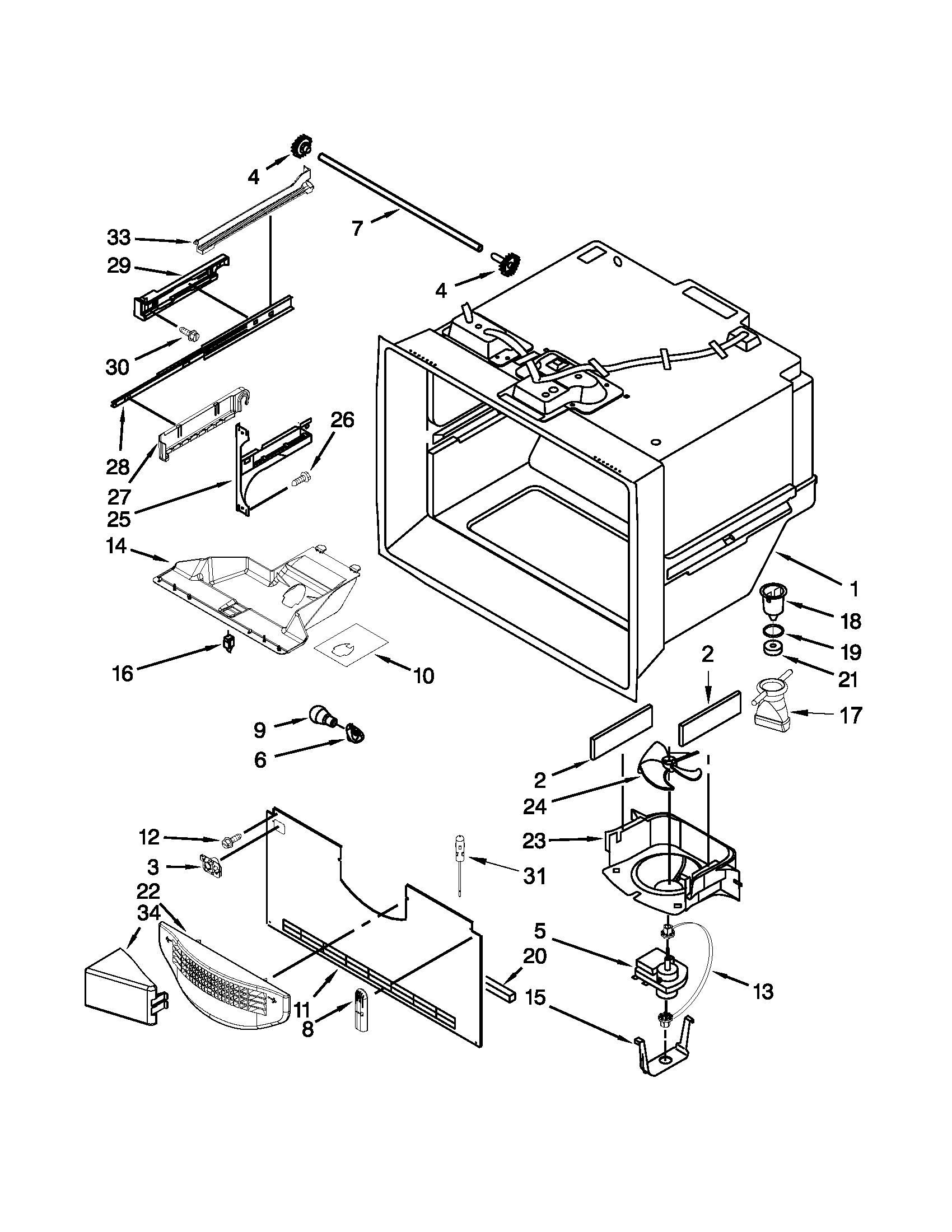 Freezer liner parts