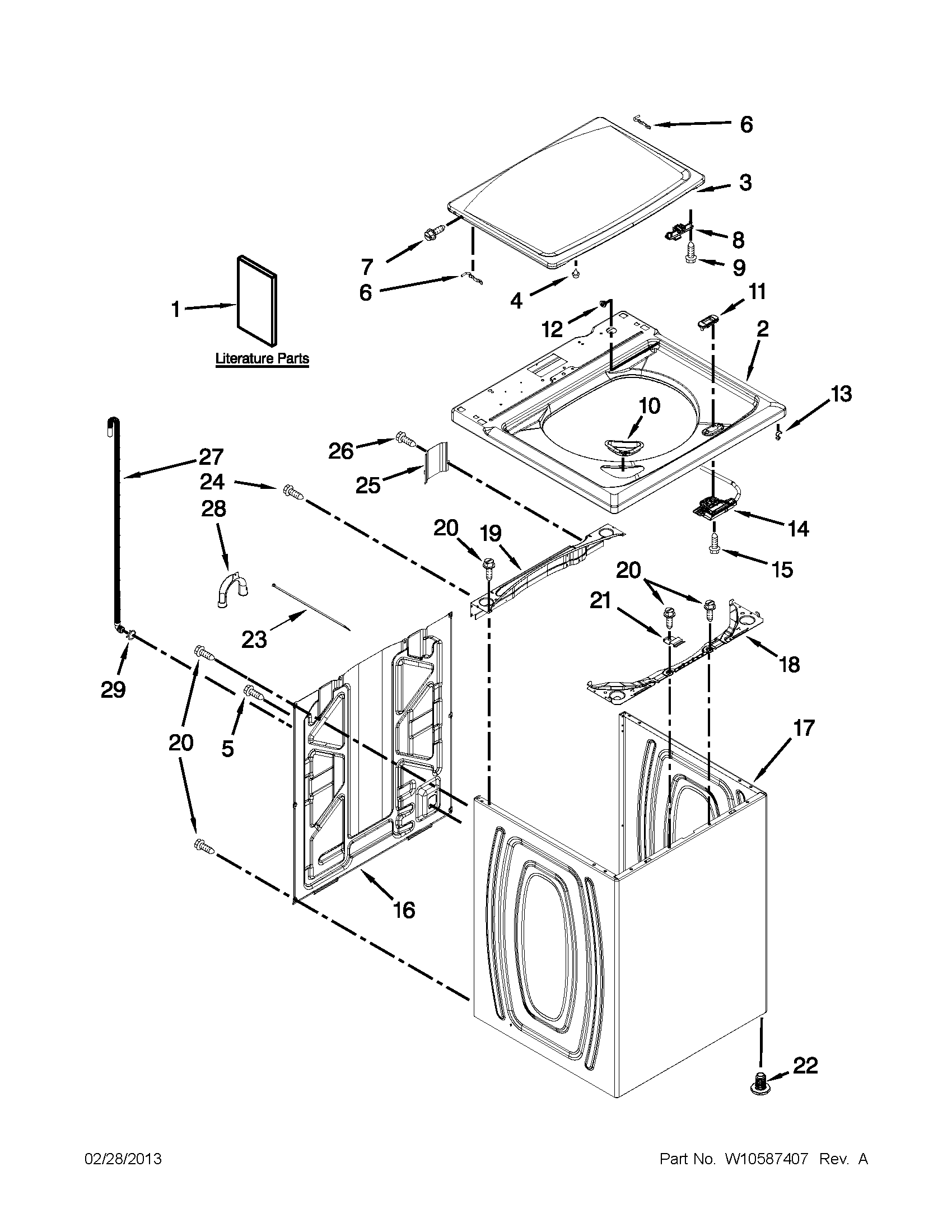 Top and cabinet parts