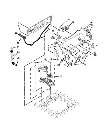 Controls and water inlet parts