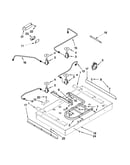 Burner box, gas valves and switches