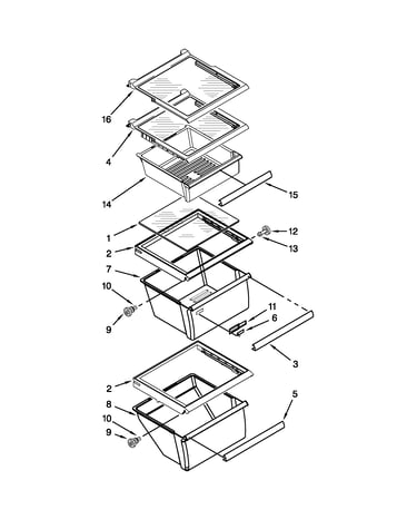 Refrigerator shelf parts