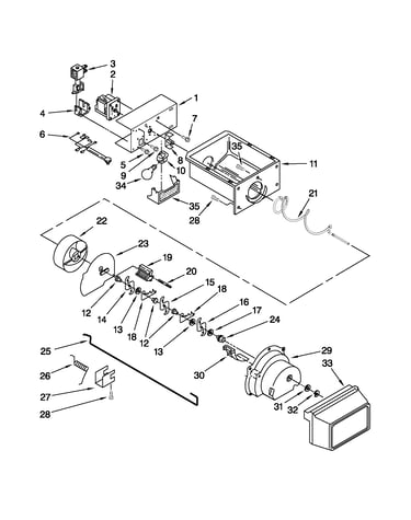 Motor and ice container parts