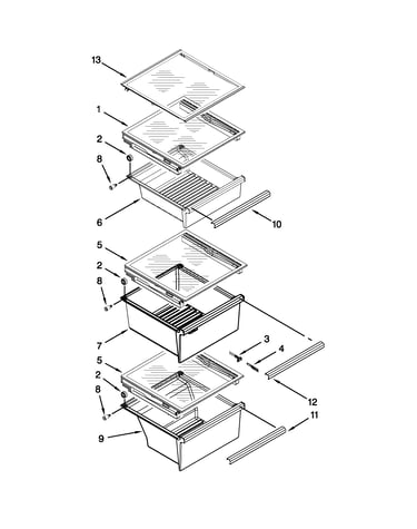 Refrigerator shelf parts
