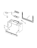 Cabinet and installation parts