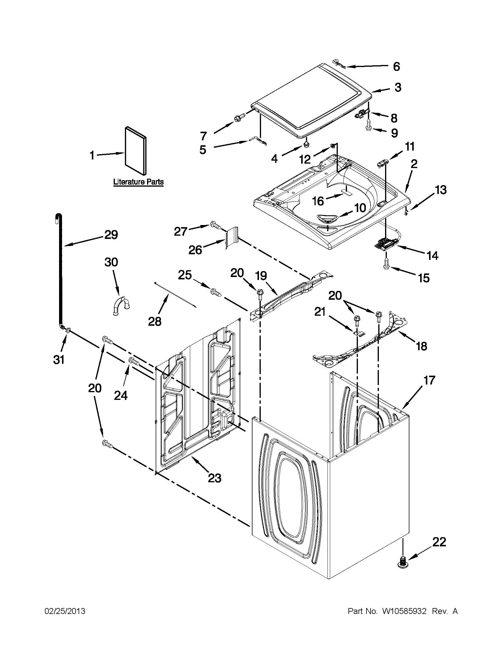 TOP AND CABINET PARTS