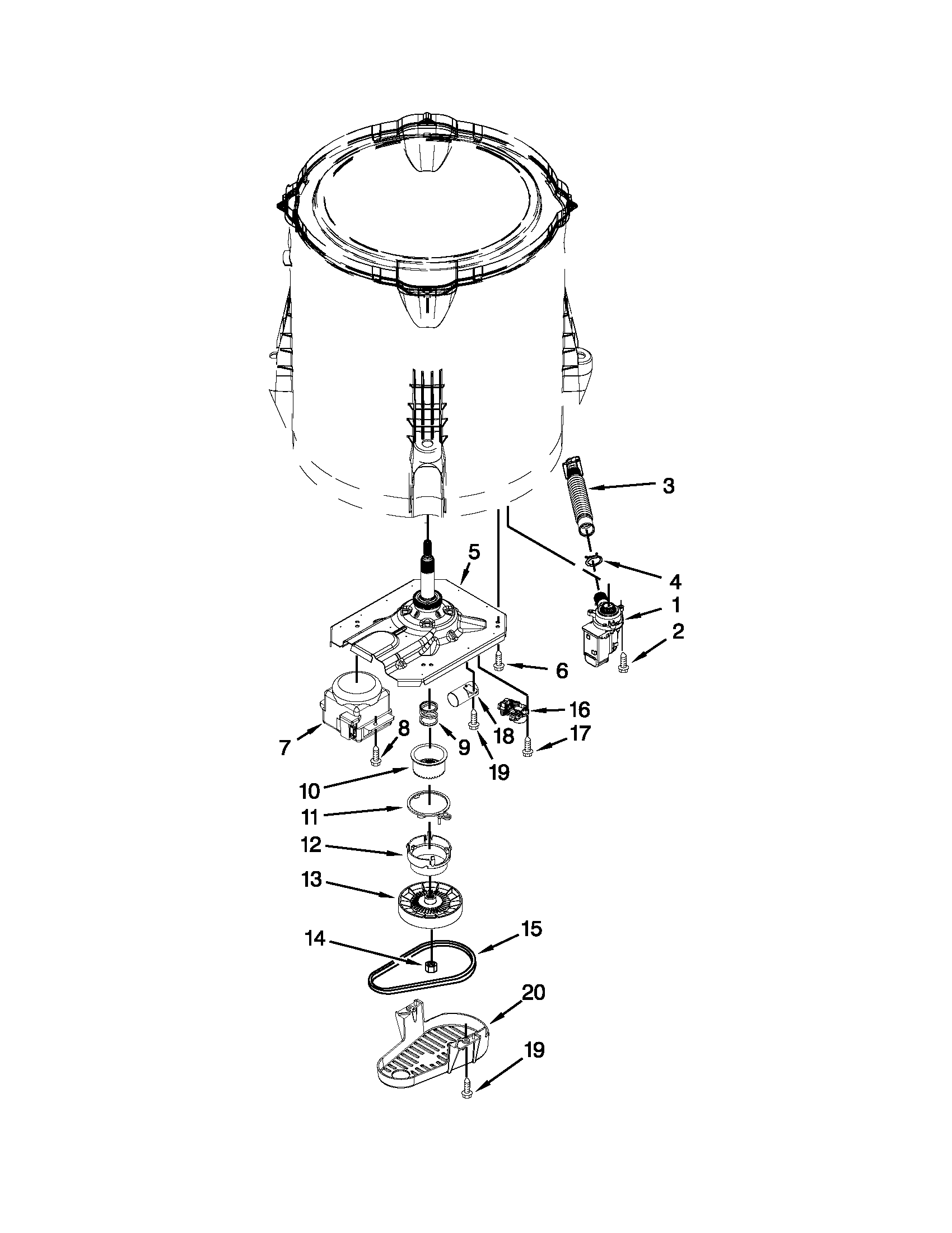 Gearcase, motor and pump parts