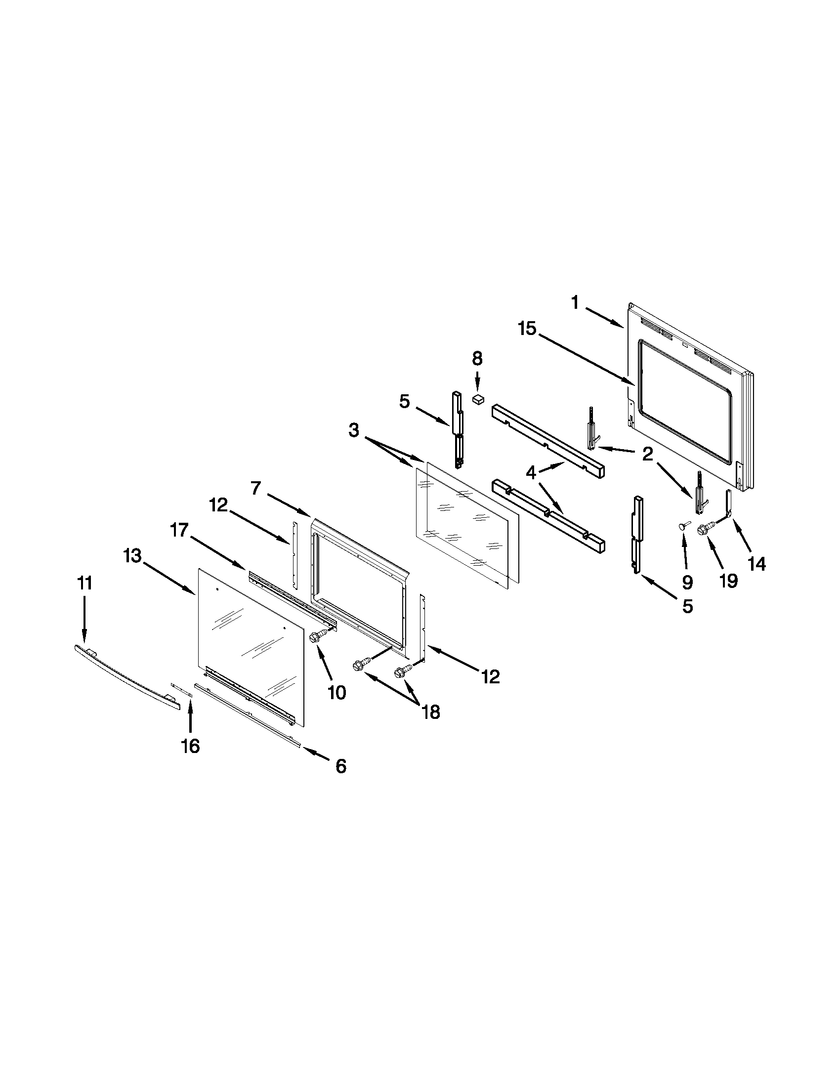 Oven door parts