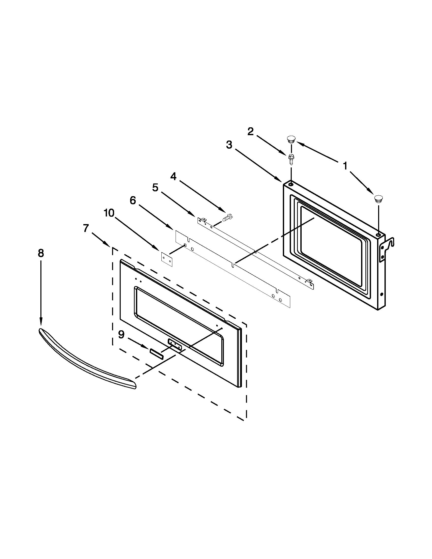Microwave door parts