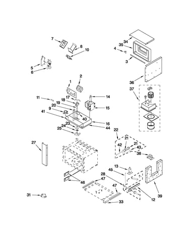 Cabinet and stirrer parts