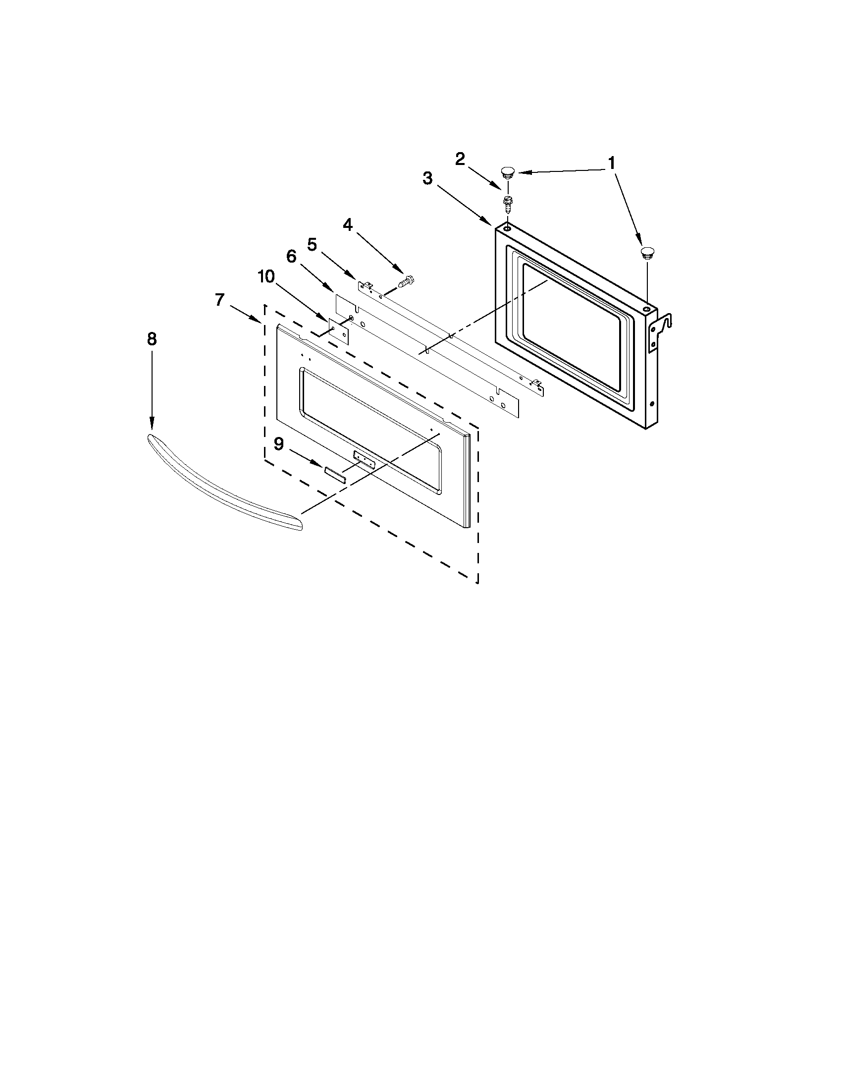 Microwave door parts