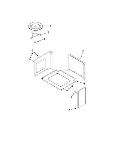 Top support parts and turntable