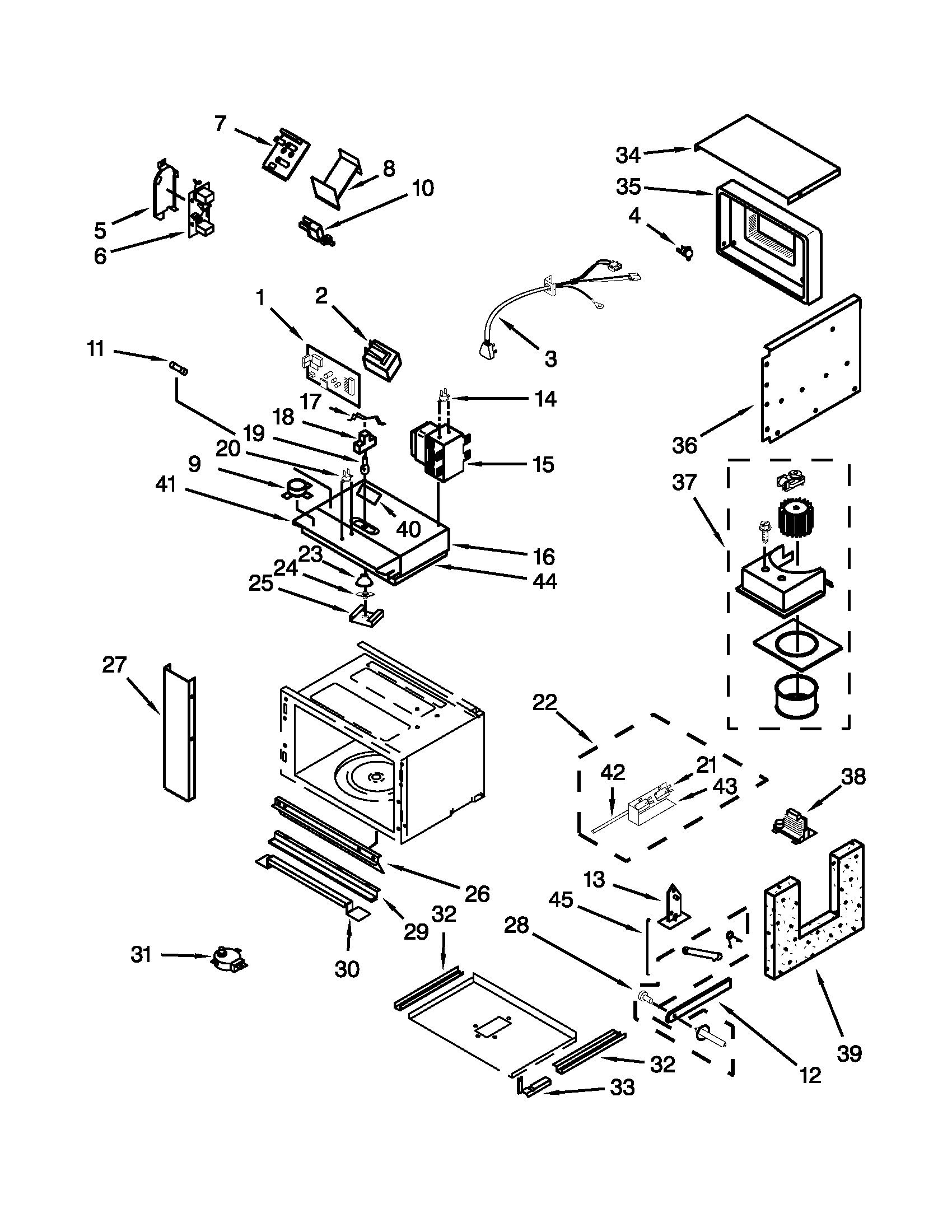 Cabinet and stirrer parts