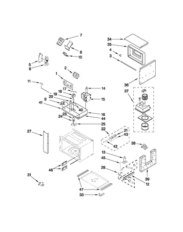 Cabinet and stirrer parts